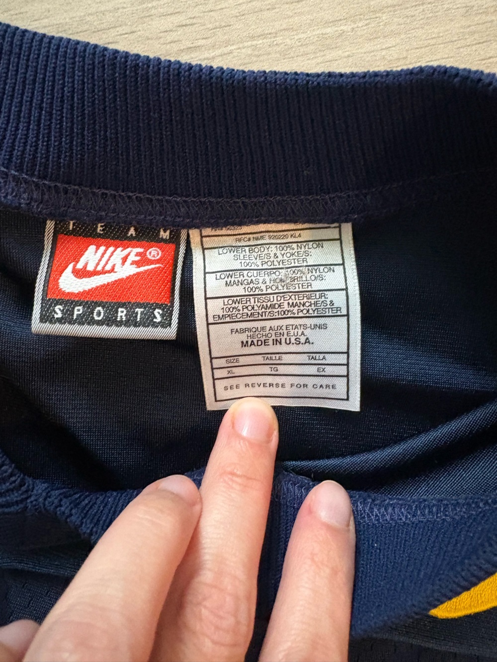 Vintage 90s Nike Michigan Wolverines Football Jersey Navy Men's XL Made in USA - Picture 4 of 4